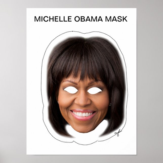 Pôster Michelle Obama Mask (Frente)