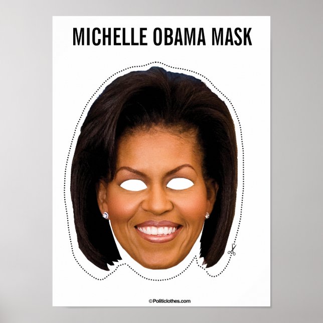 Poster Michelle Obama Mask Cutout (Frente)