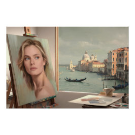 Pôster Michelle Pfeiffer Retrato em Andamento - Pastel