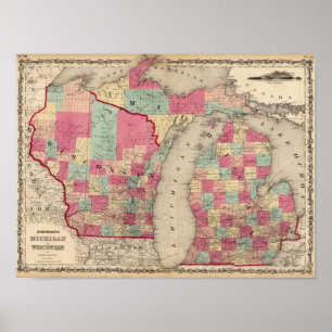 Poster Michigan and Wisconsin