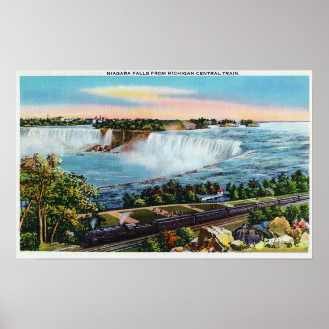 Poster Michigan Central Train View of Niagara Falls (Frente)