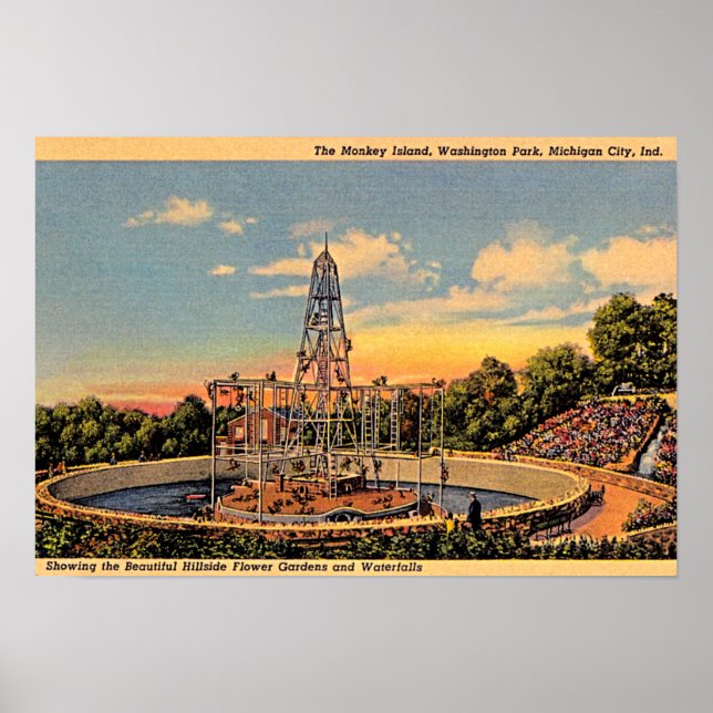 Pôster Michigan City, Indiana Washington Park Zoo (Frente)