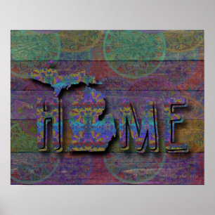 Poster Michigan   Estilo Boho