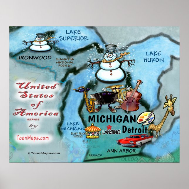 Pôster Michigan EUA (Frente)