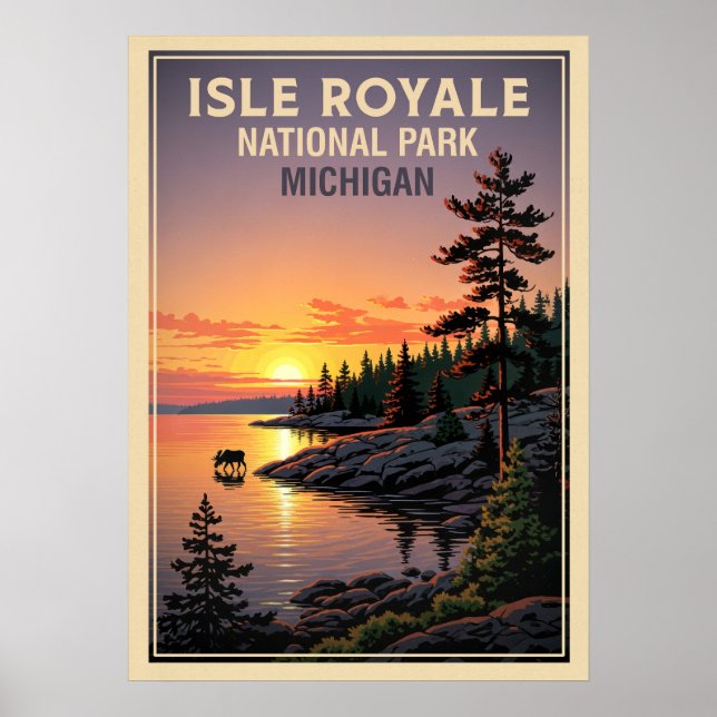 Poster Michigan Isle Royale National Park V02 (Frente)