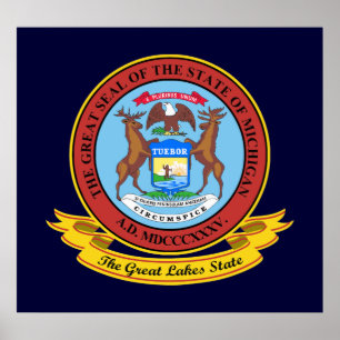 Pôster Michigan Seal