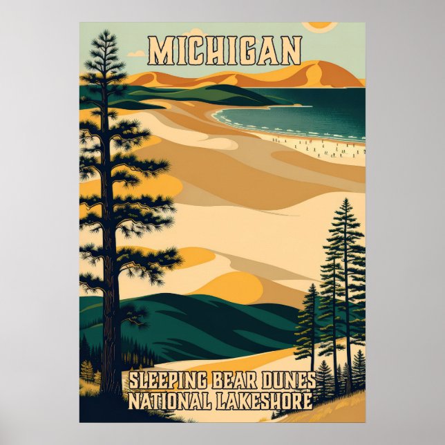 Poster Michigan Sleeping Bear Dunes National Lakeshore 01 (Frente)
