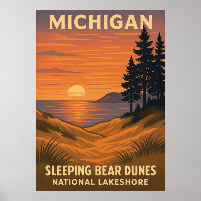 Poster Michigan Sleeping Bear Dunes National Lakeshore 02 (Frente)