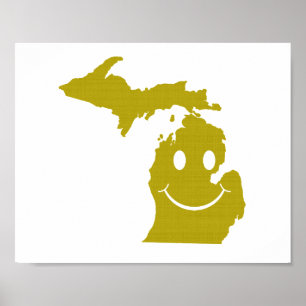 Poster Michigan State Shape Face