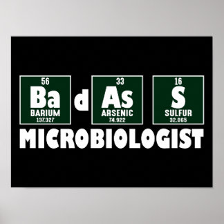 Poster Microbiólogo Engraçado Badass