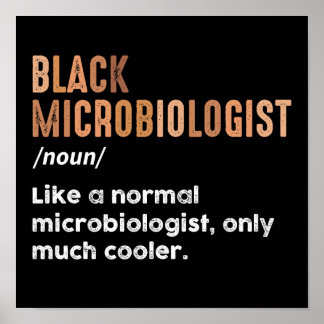 Poster Microbiólogo Negro Definição Engraçada Microbiolog