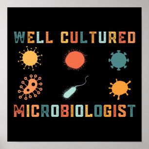 Poster Microbiólogo Retro Vintage Bem Cultivado