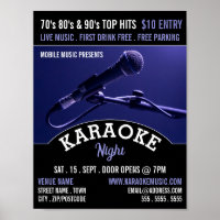 Microfone Azul, Anúncio de Eventos Karaoke