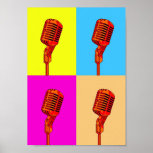 Poster - Microfone de arte Pop
