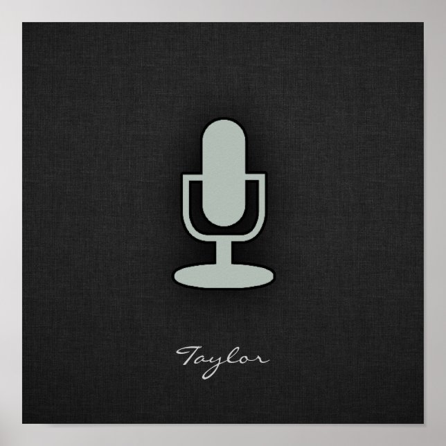 Poster Microfone de Cinza Cinza (Frente)