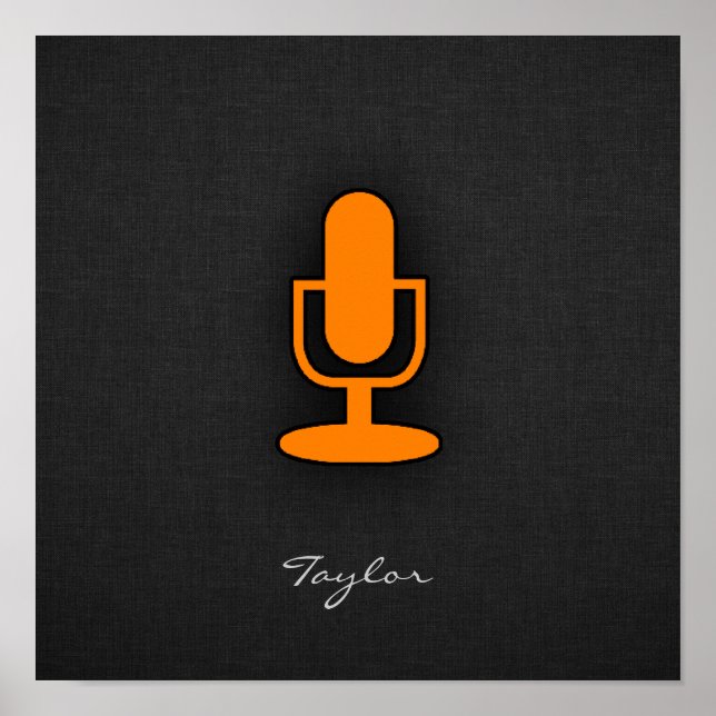 Pôster Microfone Laranja (Frente)