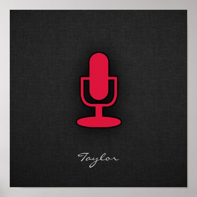 Pôster Microfone Vermelho Crimson (Frente)