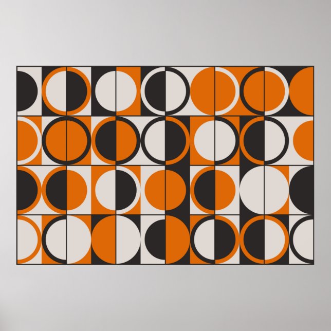 Poster Mid-century geometric abstract pattern with simple (Frente)