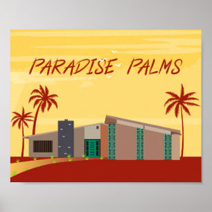 Poster Mid Century Modern Art, Paradise Palms Las Vegas