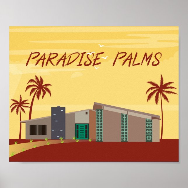 Poster Mid Century Modern Art, Paradise Palms Las Vegas (Frente)