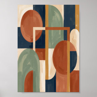 Poster Mid Century Modern Bauhaus Abstract Art Print