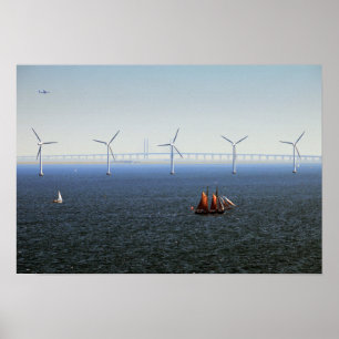 Poster Middelgrunden Wind Fazenda, Oresund, Dinamarca