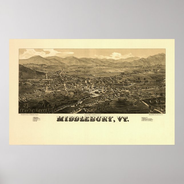 Poster Middlebury VT 1886 (Frente)