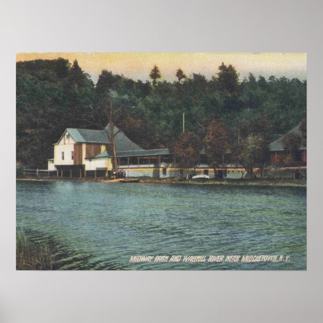 Poster Middletown NY, Midway park, Wallkill River, Old (Frente)