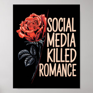 Poster Mídia Social Matou Meme de Romance do Dia dos Namo
