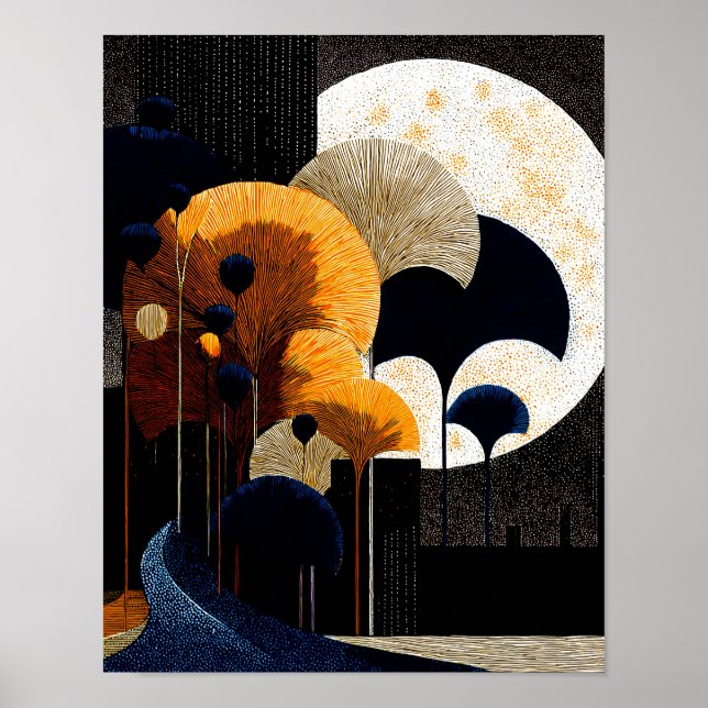 Poster Midnight Forest #15 - Download Digital 4x5 (Frente)