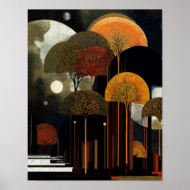Poster Midnight Forest #8 - Download Digital 4x5 (Frente)