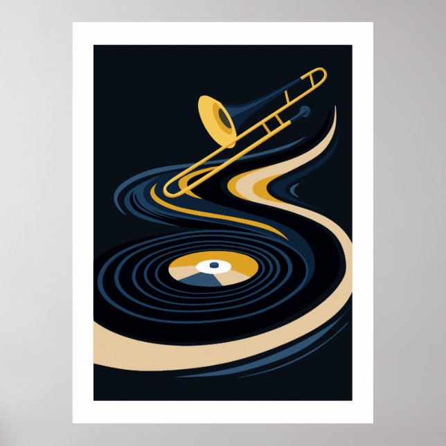 Poster Midnight JazzyTrombone & Arte de Disco de Vinil  (Frente)