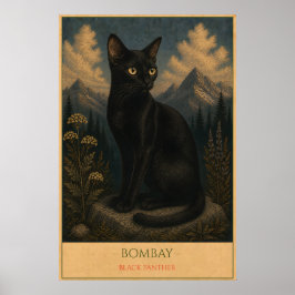 Poster Midnight Majesty: Bombay Cat