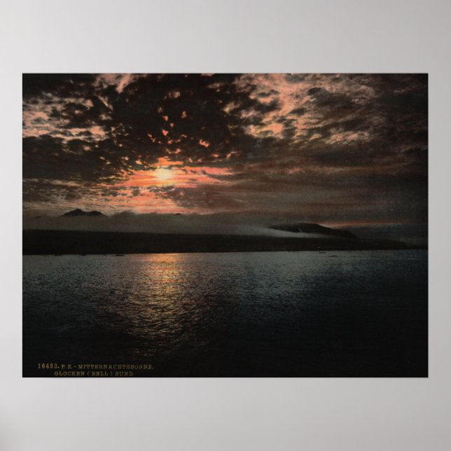 Poster Midnight Sun, Bell Sound, Noruega (Frente)