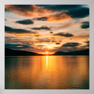 Poster Midnight Sun, norte Noruega