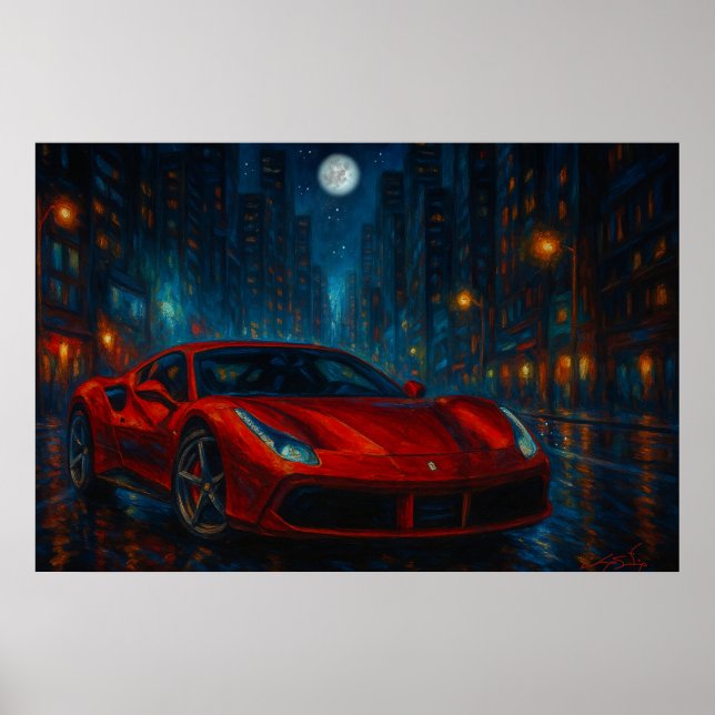 Poster Midnight Velocity Car (Frente)