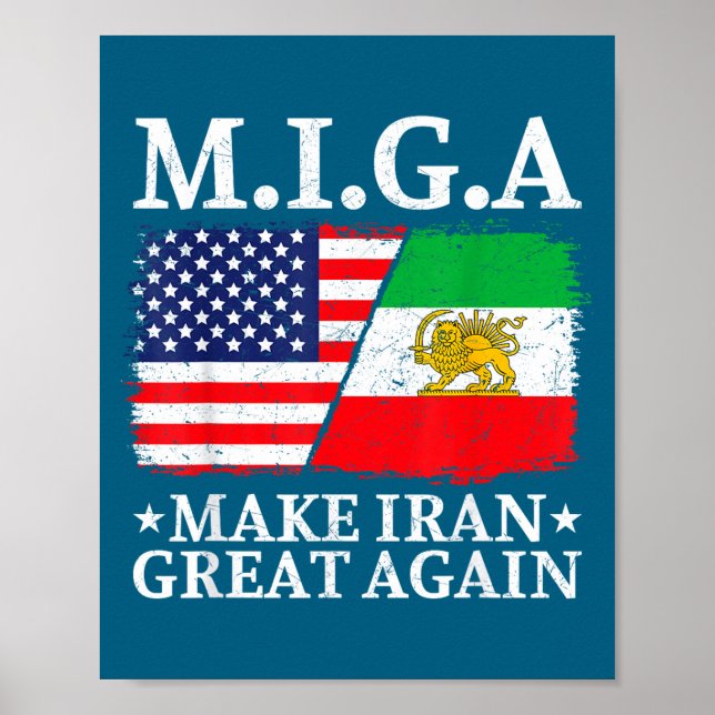 Poster Miga Make Iran Great Again Illustration (Frente)