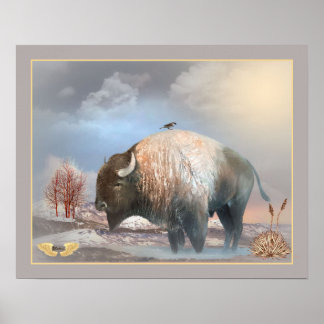 Poster Mighty Buffalo American Bison