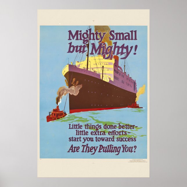 Poster Mighty Small but Mighty! - 1920s Work Incentive (Frente)