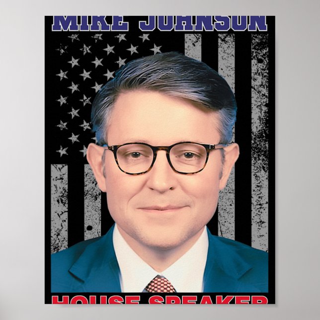 Poster Mike Johnson New House Speaker American Usa Flag P (Frente)