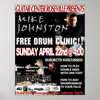 Pôster Mike Johnston Clinic, 22 de abril