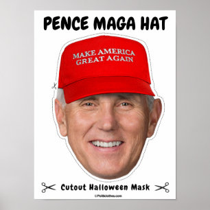 Poster Mike Pence MAGA Hat Halloween Mask