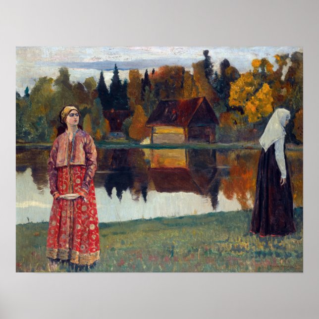 Poster Mikhail Vasilievich Nesterov Pelo Lago (Frente)