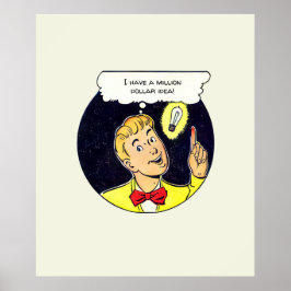 Poster Mil Dólares Ideia Seu Texto Retroativo Painel Hist