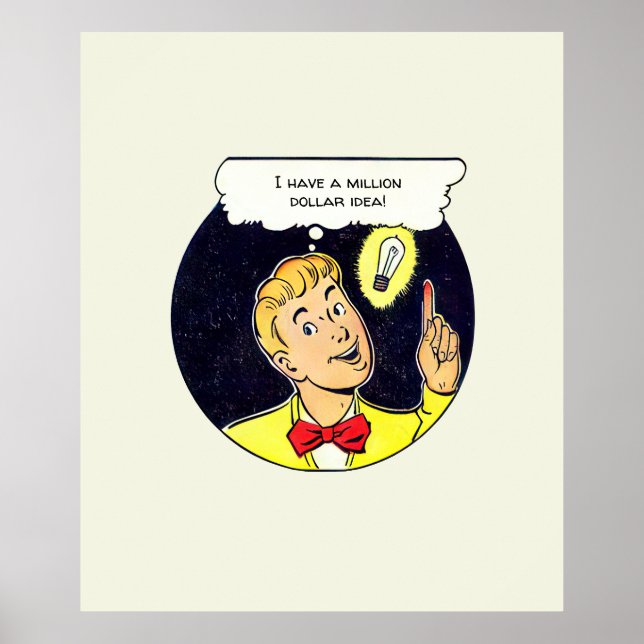 Poster Mil Dólares Ideia Seu Texto Retroativo Painel Hist (Frente)