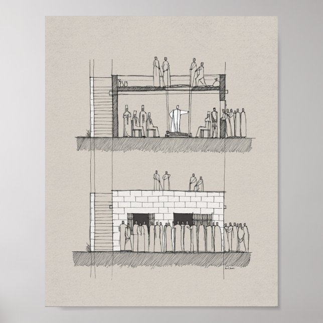 Poster Milagre Paralítico - Jesus Curando o Paralítico (Frente)