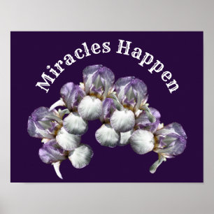 Poster Milagres acontecem Flores Iris Inspiracionais