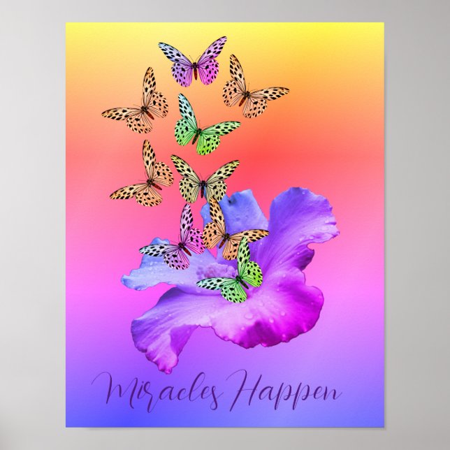 Poster Milagres Hibiscus Butterflies Inspiration (Frente)