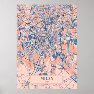 Poster Milão - Itália Breezy City Map