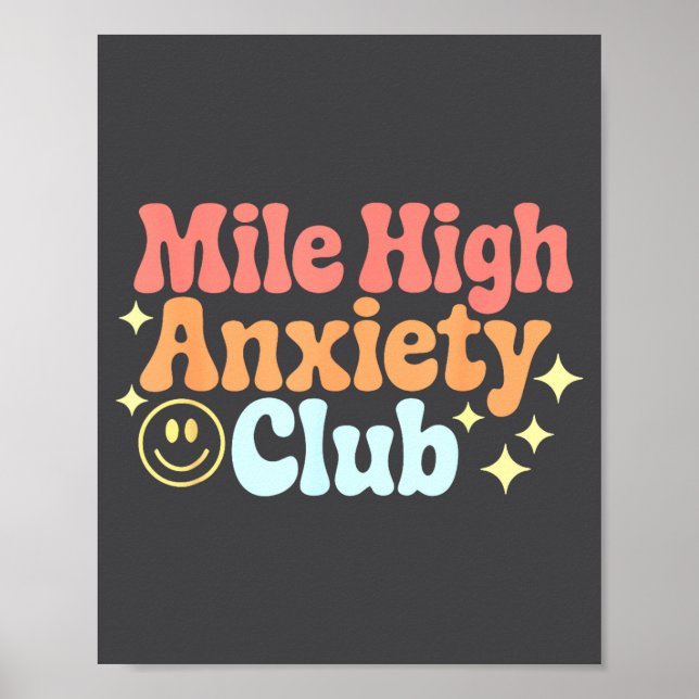 Poster Mile High Anxiety Club Funny Design  (Frente)